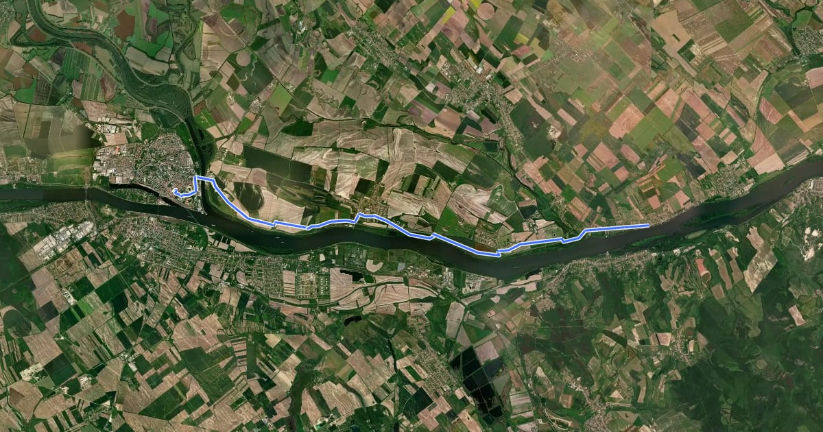 Маршрут ST206 Komárno - Radvaň nad Dunajom на спутниковом снимке