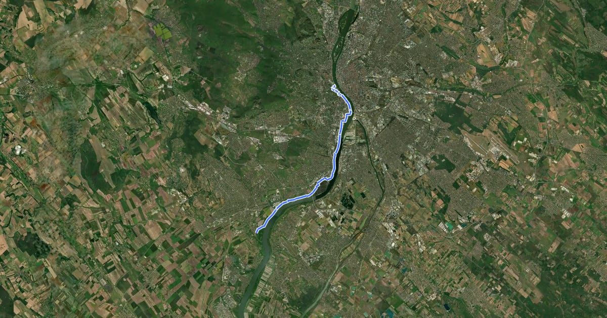 Маршрут ST301 Budapest - Érd-Ófalu на спутниковом снимке