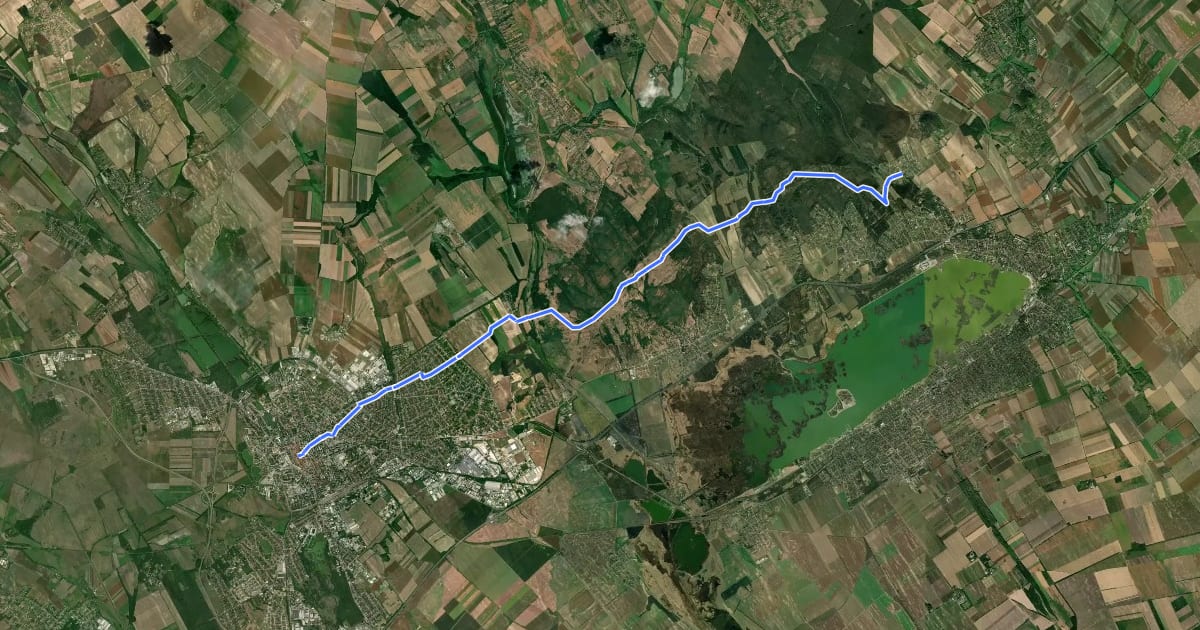 Маршрут ST304 Nadap - Székesfehérvár на спутниковом снимке