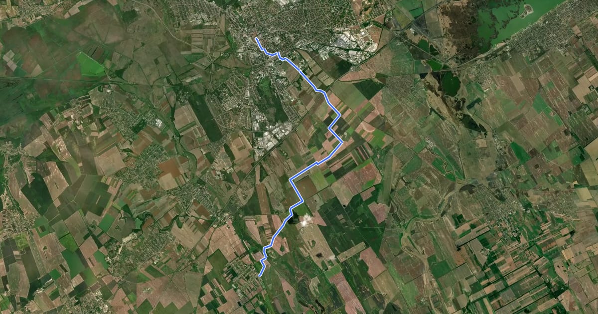 Маршрут ST305 Székesfehérvár - Tác на спутниковом снимке