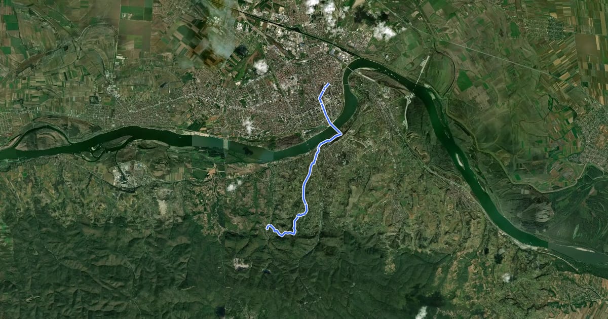 Маршрут ST325 Stari Ledinci - Novi Sad на спутниковом снимке