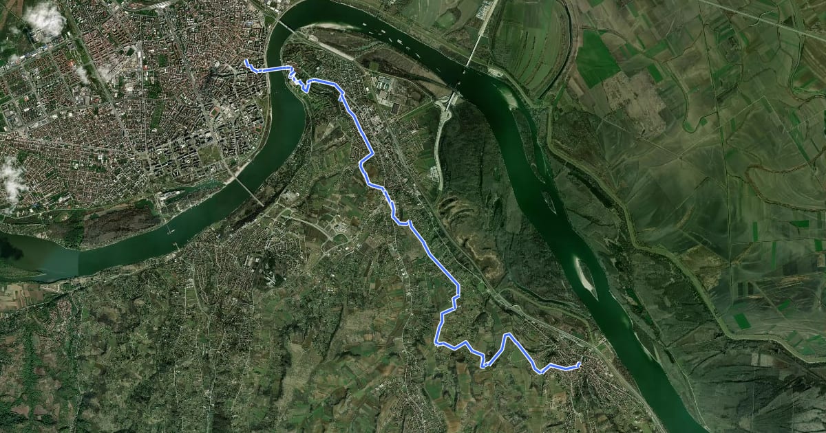 Маршрут ST326 Novi Sad - Sremski Karlovci на спутниковом снимке