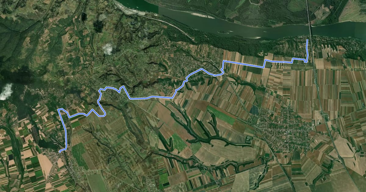 Маршрут ST342 Krušedol - Beška (bridge) на спутниковом снимке