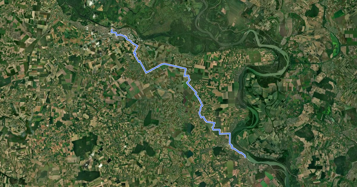 Маршрут ST353 Osijek - Vukovar на спутниковом снимке