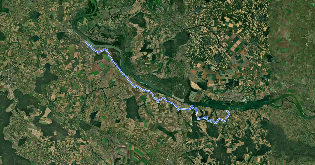 Маршрут ST355 Vukovar - Ilok на спутниковом снимке