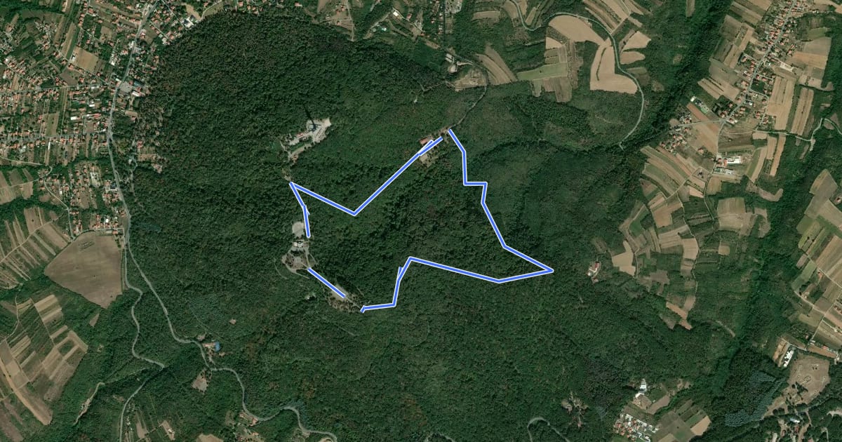 Маршрут ST402 Avala summit tour на спутниковом снимке