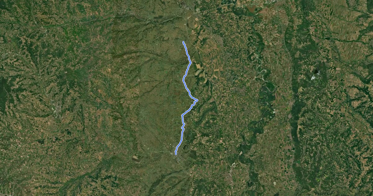 Маршрут ST406 Mihajlovac - Smederevska Palanka на спутниковом снимке
