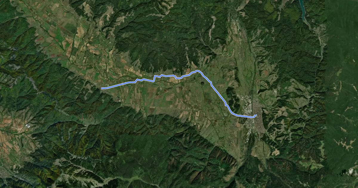 Маршрут ST504 Belchin - Samokov на спутниковом снимке