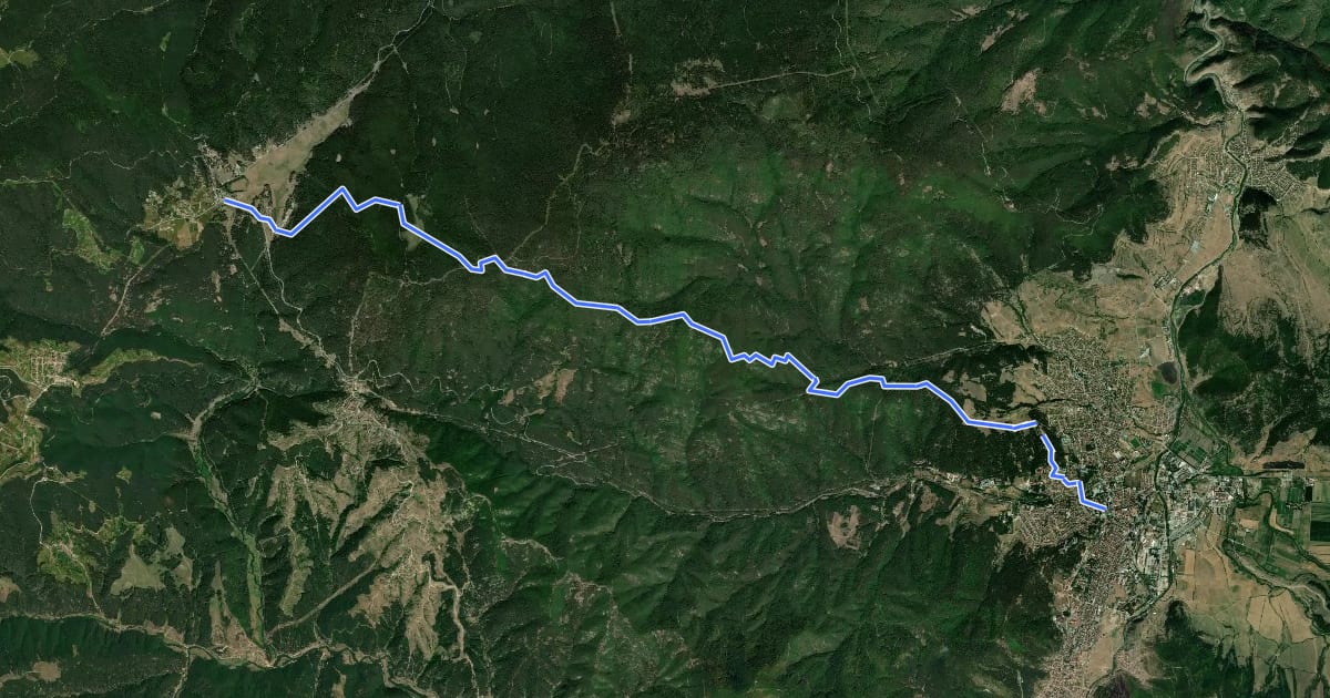 Маршрут ST511 Yundola - Velingrad на спутниковом снимке