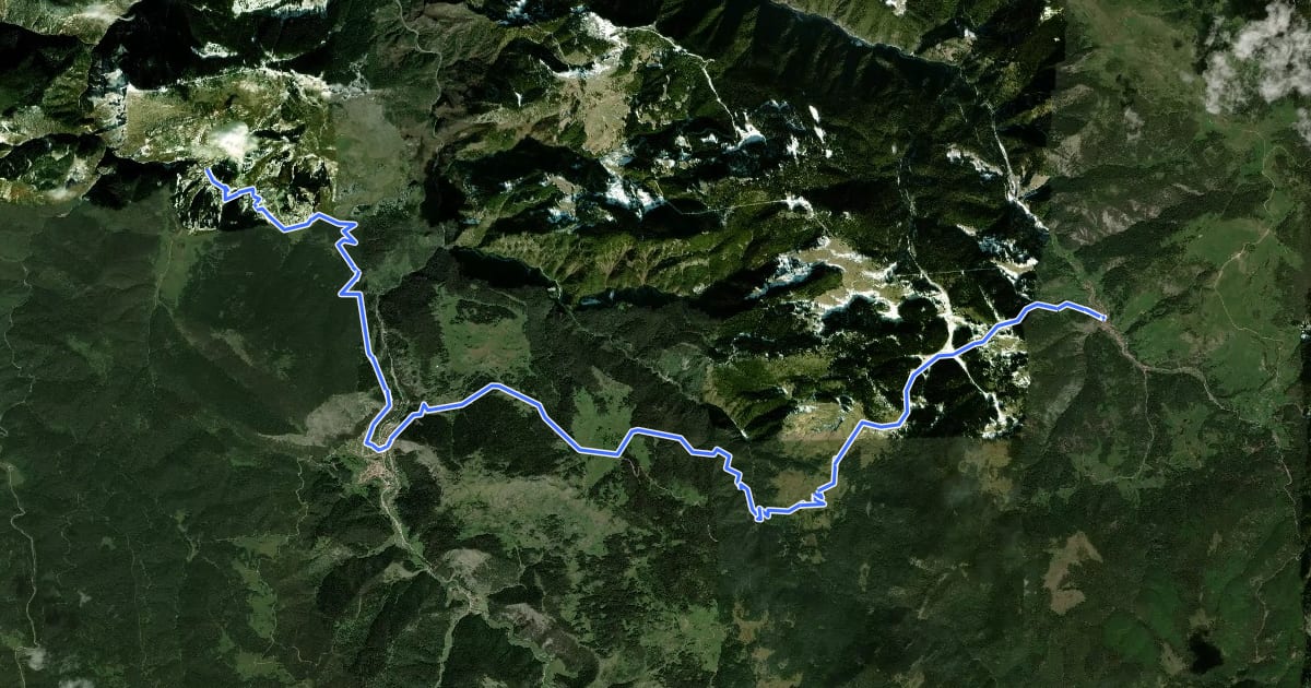 Маршрут ST517 Yagodina - Mugla на спутниковом снимке
