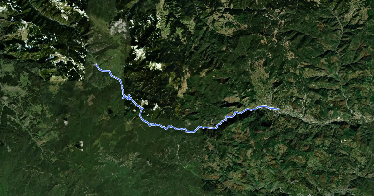 Маршрут ST518a Mugla - Smolyan на спутниковом снимке