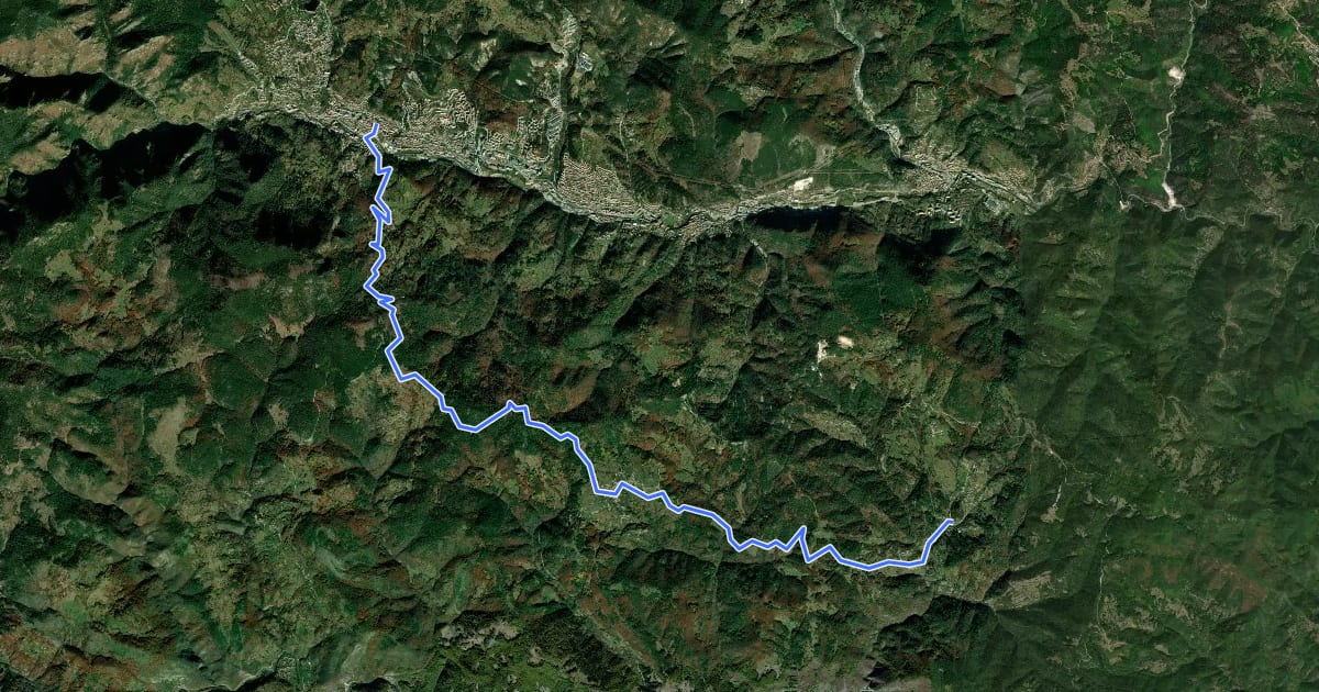 Маршрут ST520 Smolyan - Polkovnik Serafimovo на спутниковом снимке