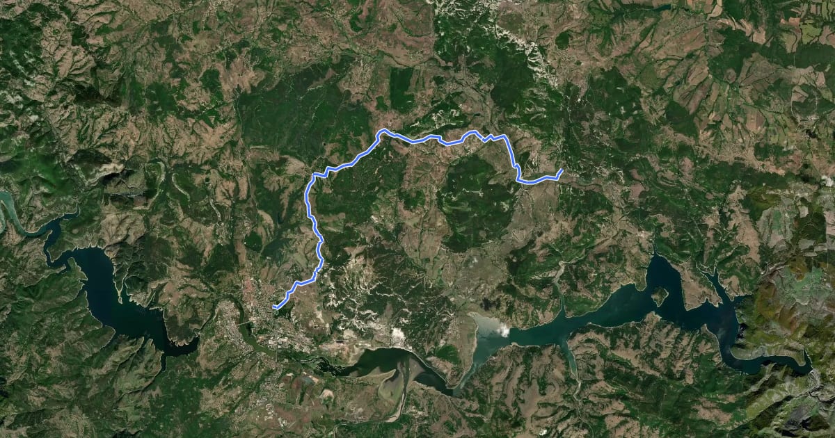 Маршрут ST526 Kardzhali - Madrets на спутниковом снимке