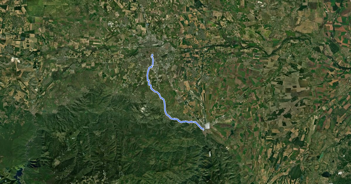 Маршрут ST712 Plovdiv - Asenovgrad на спутниковом снимке