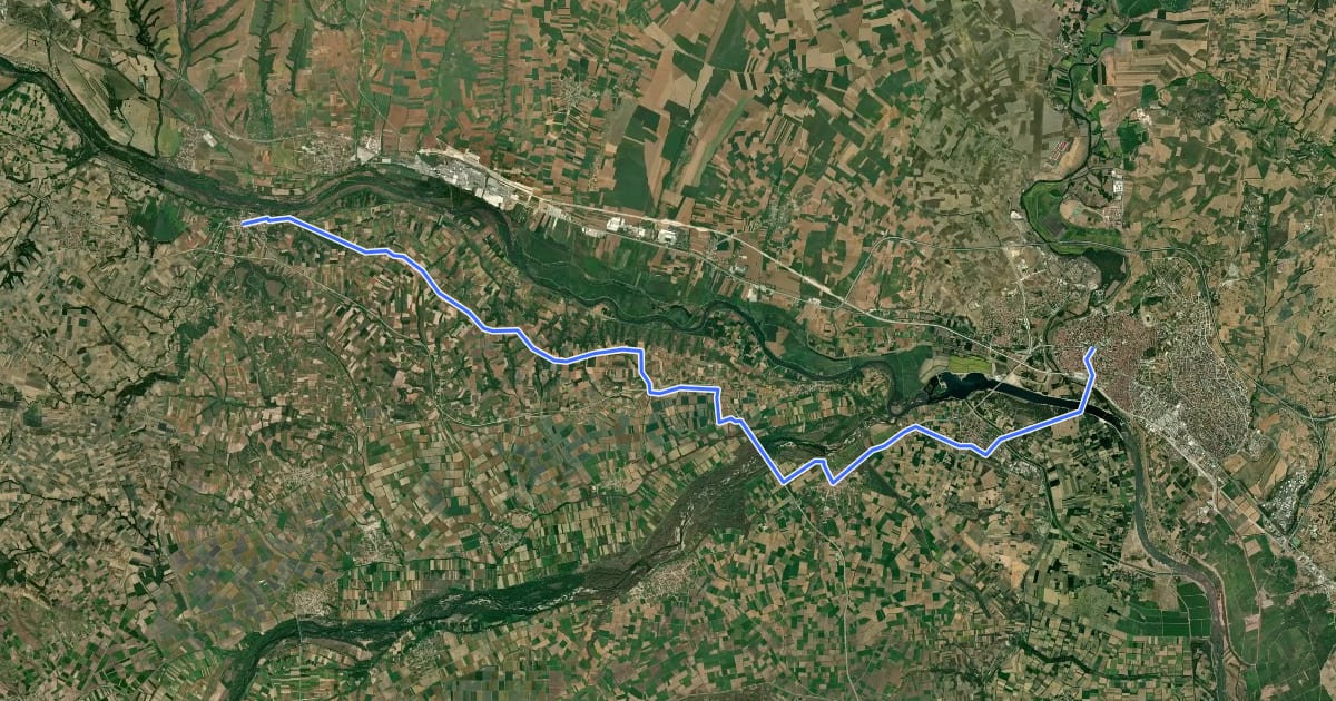 Маршрут ST722 Dikaia - Edirne на спутниковом снимке