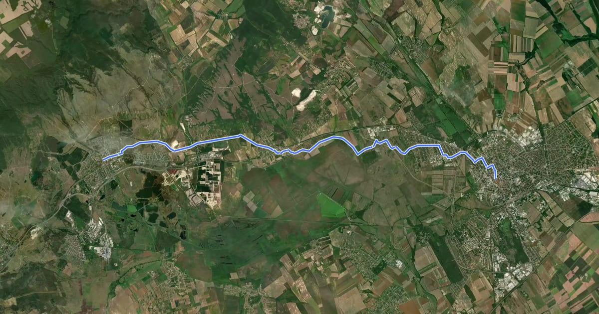 Маршрут ST801 Székesfehérvár - Varpalota на спутниковом снимке