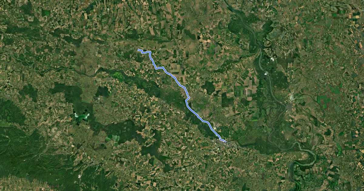 Маршрут ST820 Siklos - Osijek на спутниковом снимке
