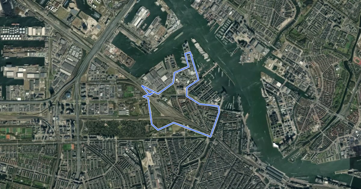 Маршрут Stadhaven route на спутниковом снимке