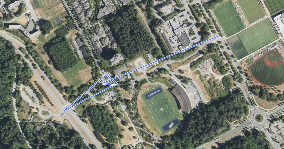 Маршрут Stadium на спутниковом снимке