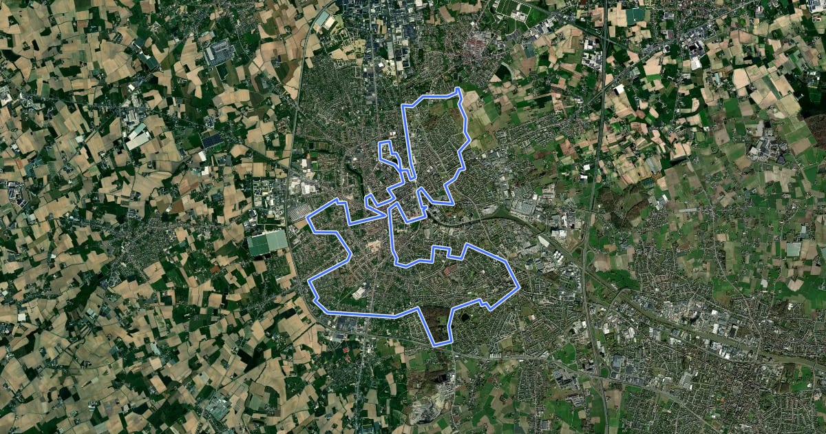 Маршрут Stadsfietsroute на спутниковом снимке