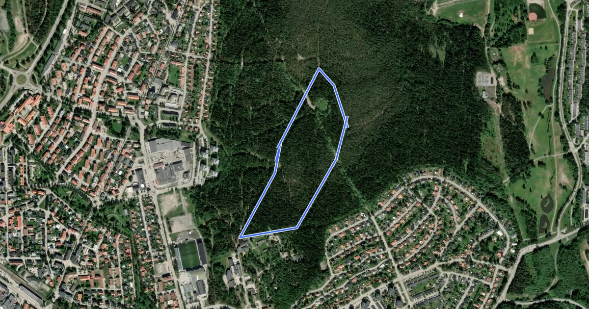 Маршрут Stadsliden elljusspår 1.9 km на спутниковом снимке