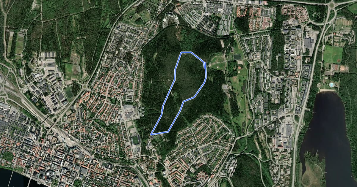 Маршрут Stadsliden elljusspår 3.2 km на спутниковом снимке
