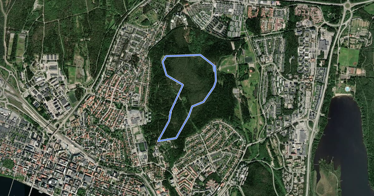 Маршрут Stadsliden elljusspår 3.7 km на спутниковом снимке