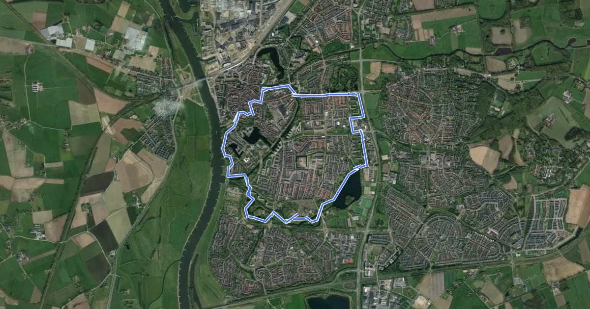 Маршрут Stadsrandwandeling Zutphen на спутниковом снимке