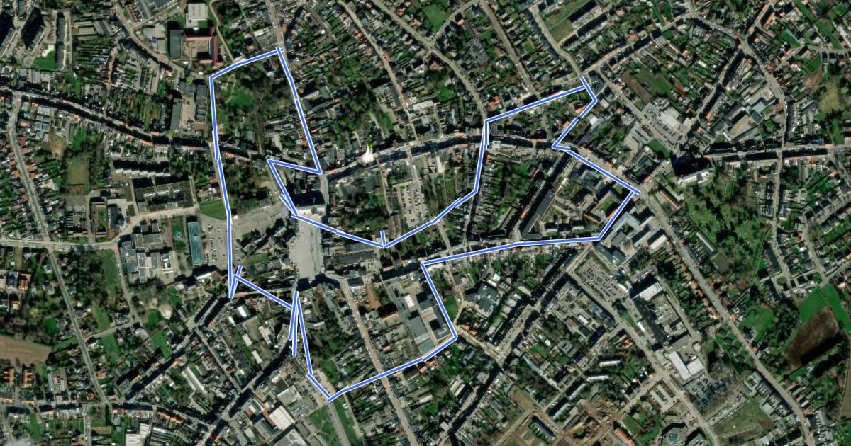 Маршрут Stadswandeling Geel на спутниковом снимке