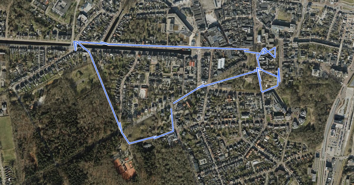Маршрут Stadswandeling Stad der Paleizen на спутниковом снимке