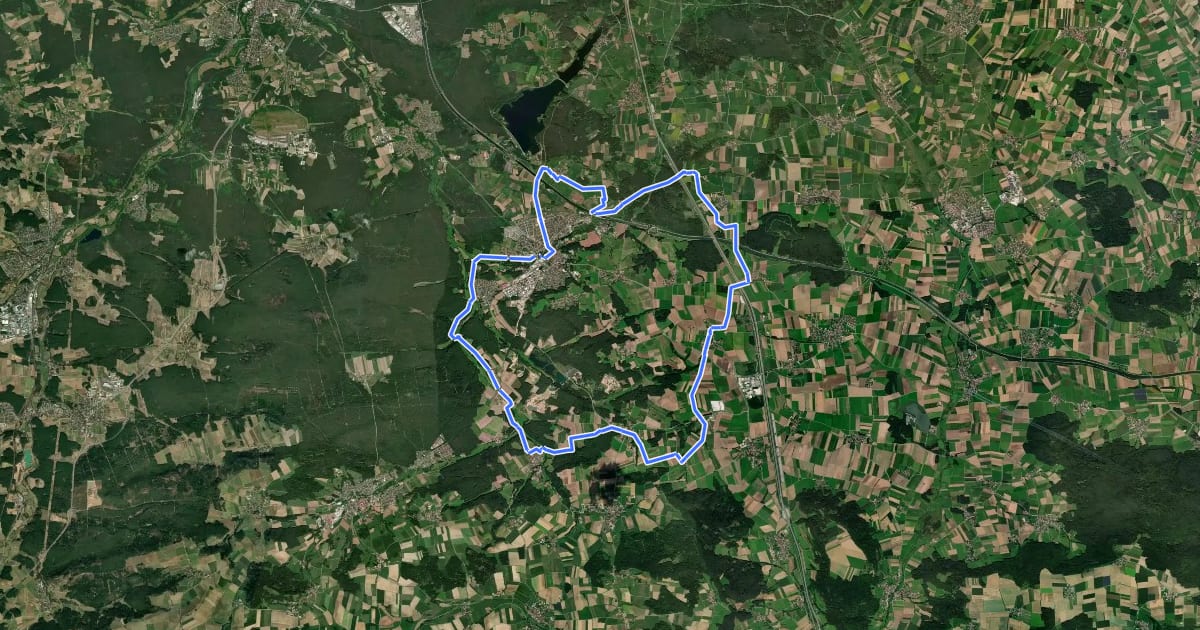 Маршрут Stadt Hilpoltstein 1 на спутниковом снимке