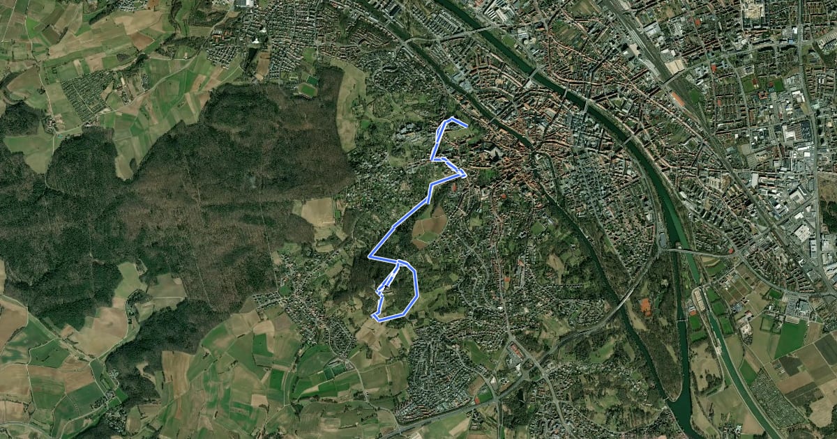 Маршрут Stadtökologischer Lehr- und Erlebnispfad Bamberg на спутниковом снимке