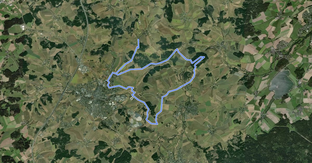 Маршрут Stadt Münchberg, weiß auf schwarz 3 на спутниковом снимке