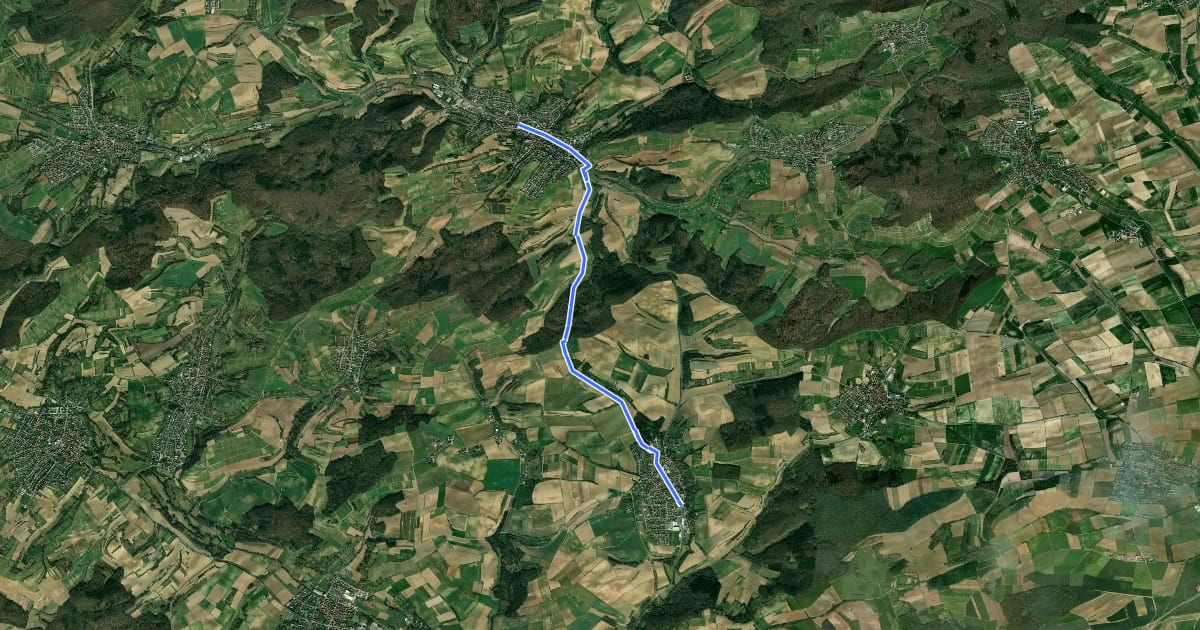 Маршрут Stadtbahnwanderweg Menzingen - Odenheim на спутниковом снимке