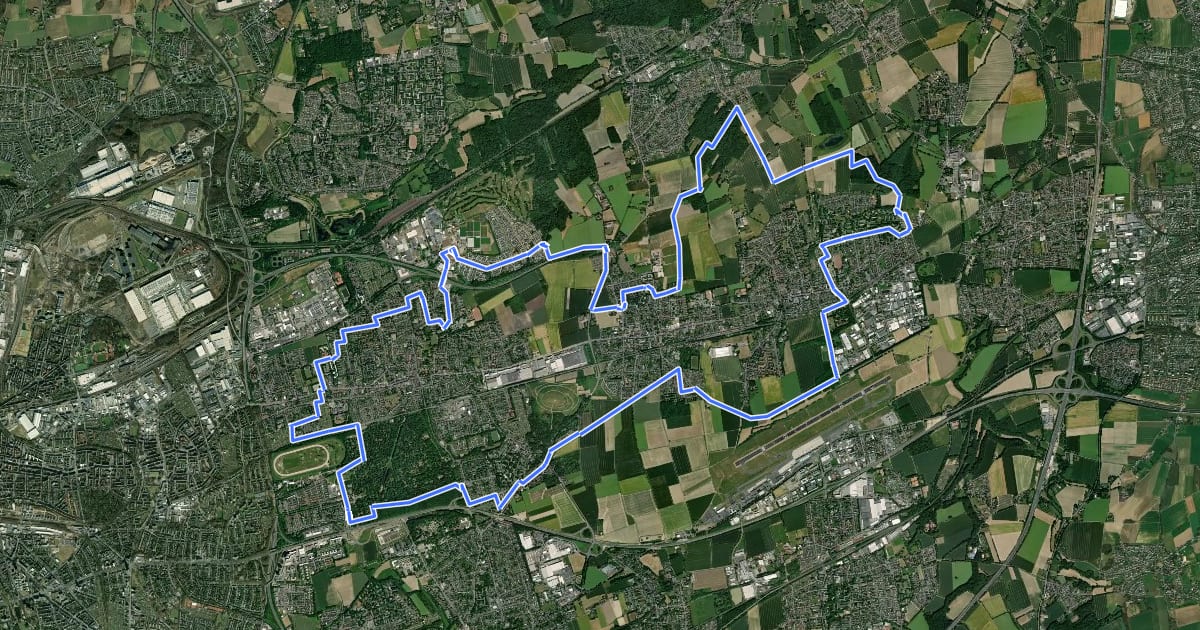 Маршрут Stadtbezirk-Brackel-Rundtour на спутниковом снимке