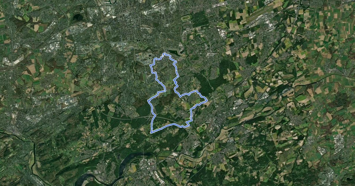 Маршрут Stadtbezirk-Hörde-Rundtour на спутниковом снимке