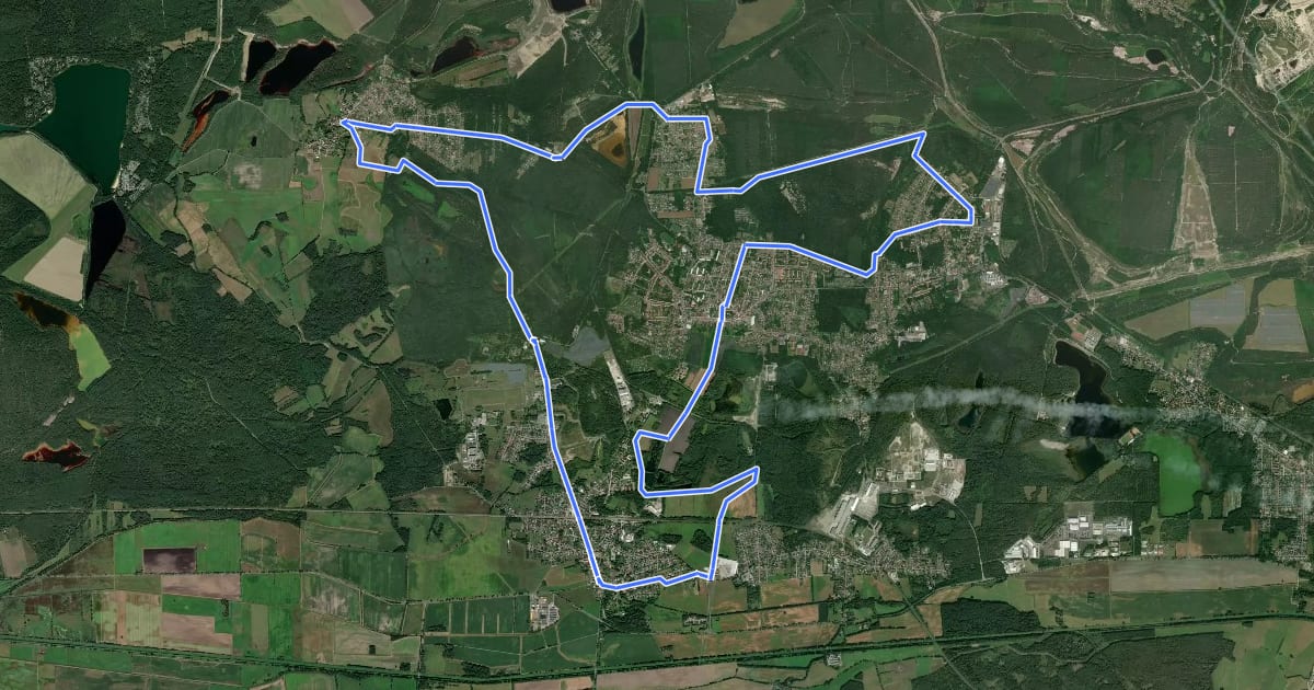 Маршрут Stadthistorischen Tour Lauchhammer на спутниковом снимке