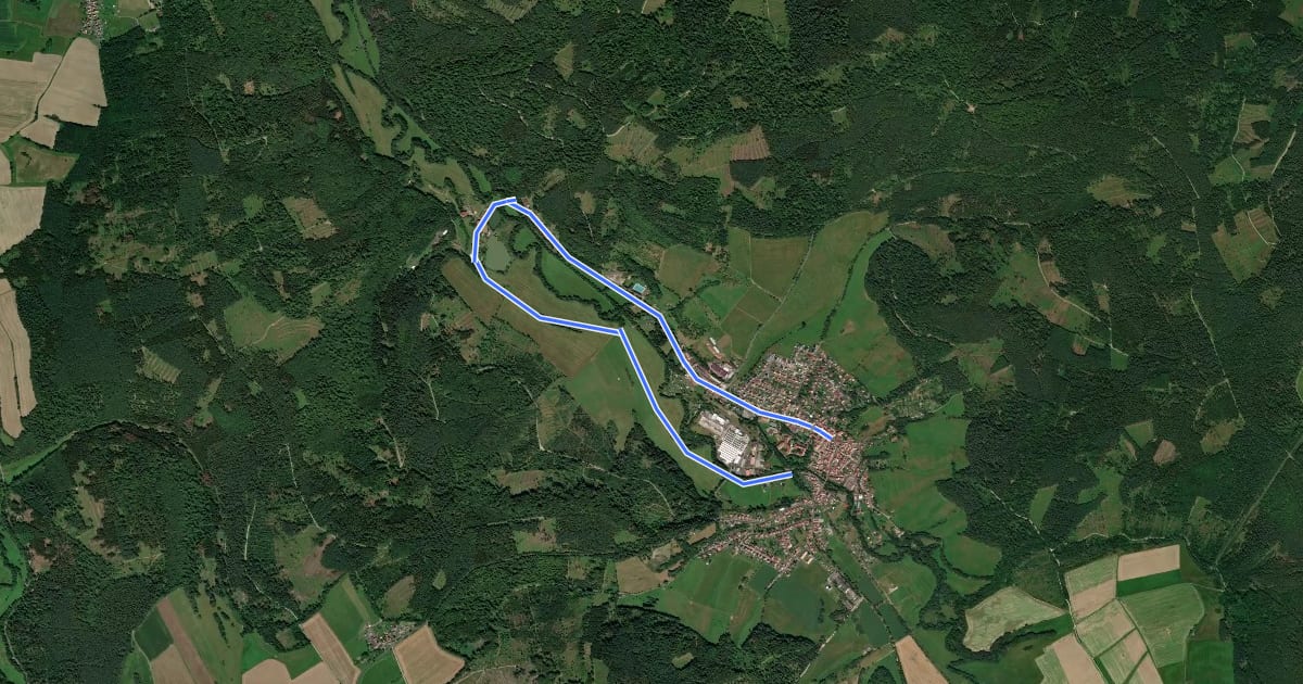 Маршрут Stadtlengsfeld - Rhön-Rundweg 5 на спутниковом снимке