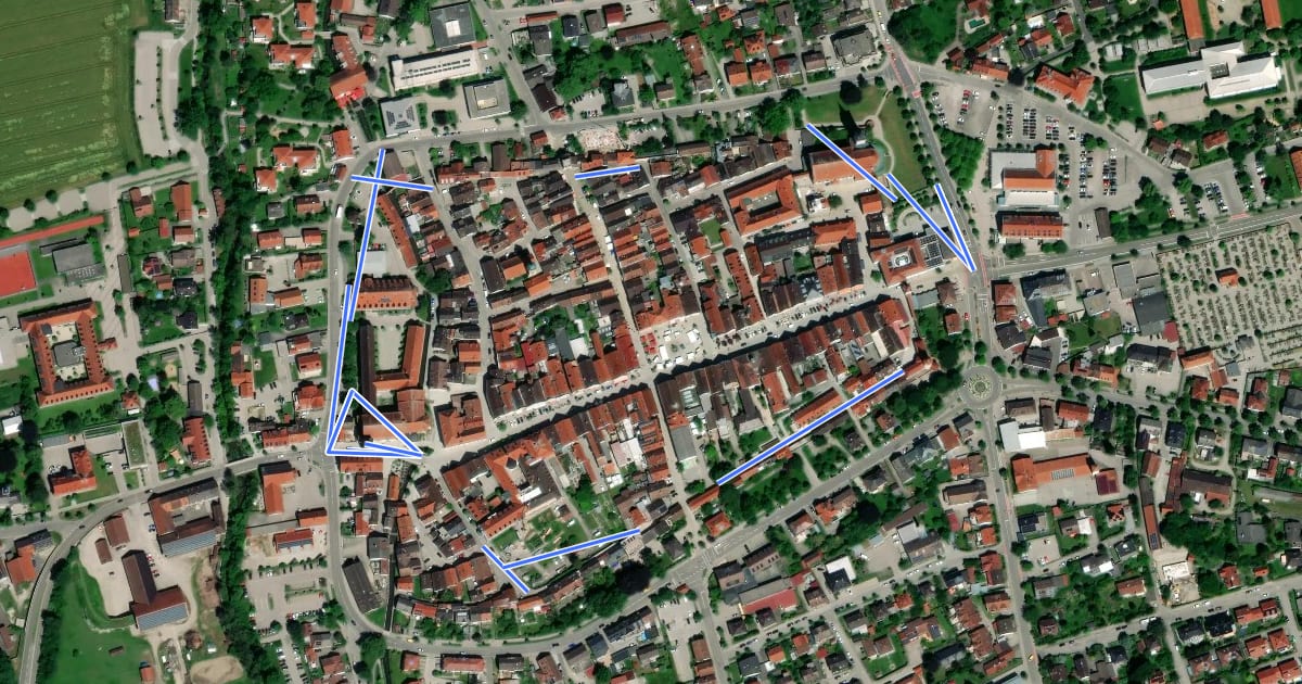 Маршрут Stadtmauerweg на спутниковом снимке