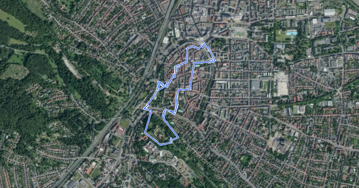 Маршрут Stadtrundgang на спутниковом снимке