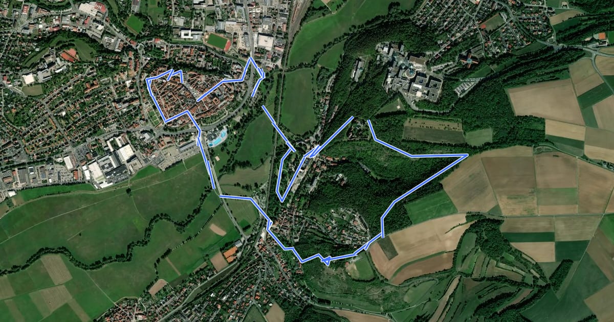 Маршрут Stadtrundgang Bad Neustadt на спутниковом снимке
