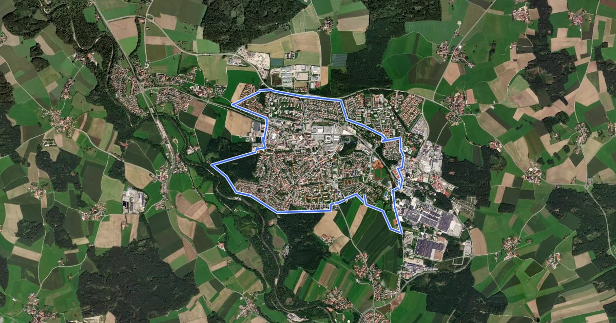 Маршрут Stadtrundweg на спутниковом снимке