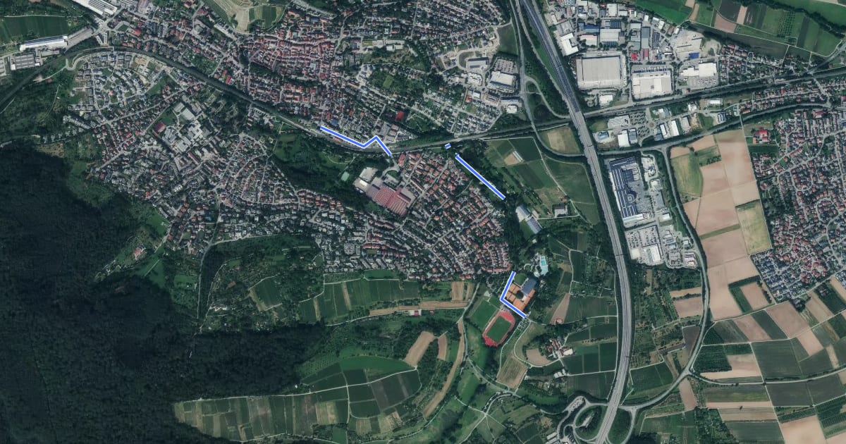 Маршрут Stadtseetalweg на спутниковом снимке
