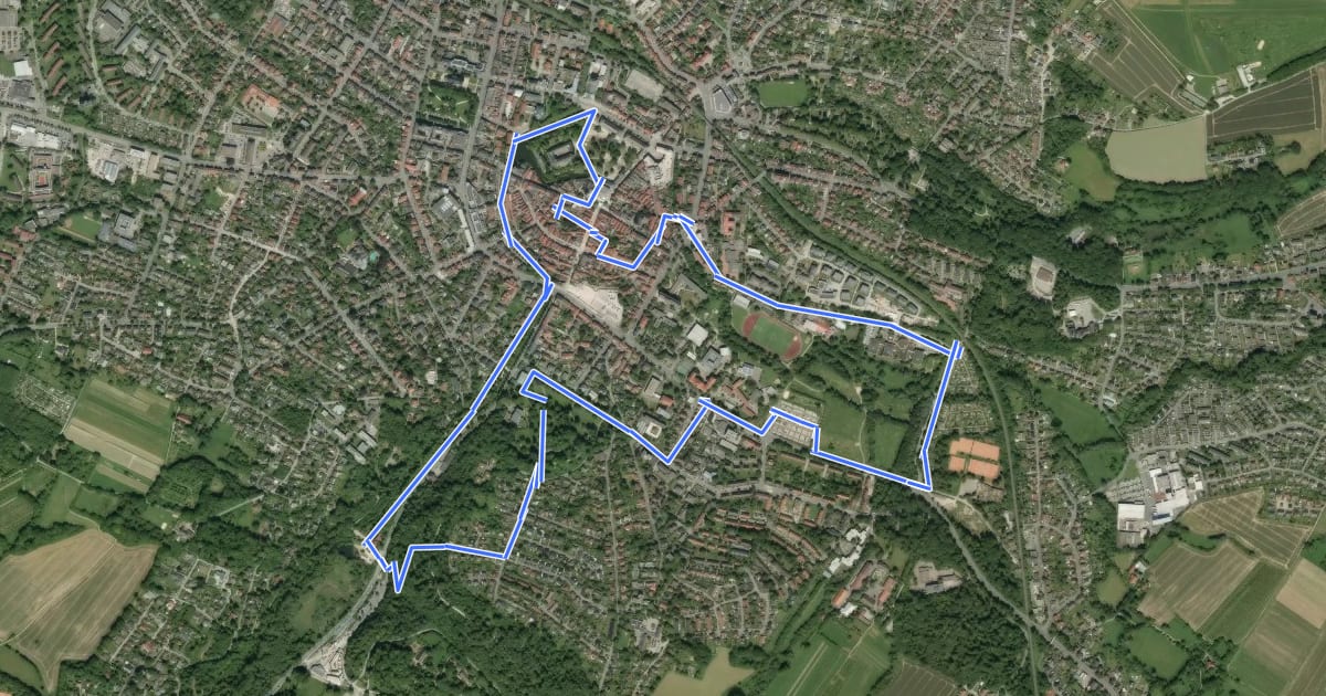 Маршрут Stadtspaziergang Detmold на спутниковом снимке