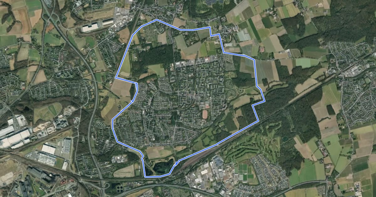 Маршрут Stadtteil-Scharnhorst-Rundtour на спутниковом снимке