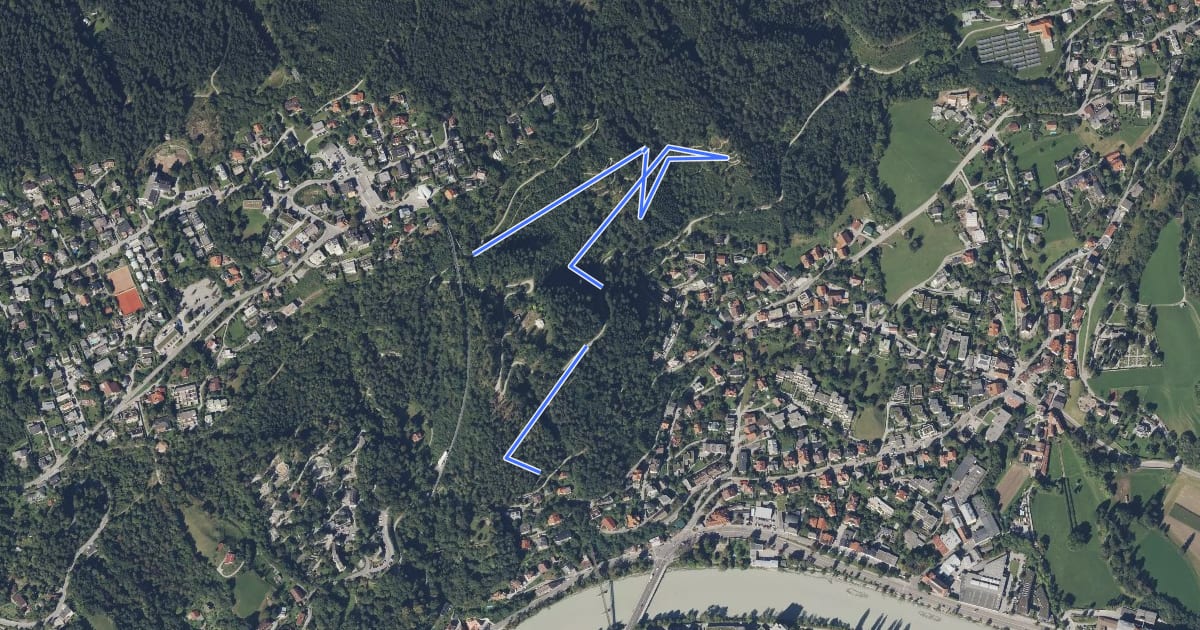 Маршрут Stadtwaldtrail на спутниковом снимке