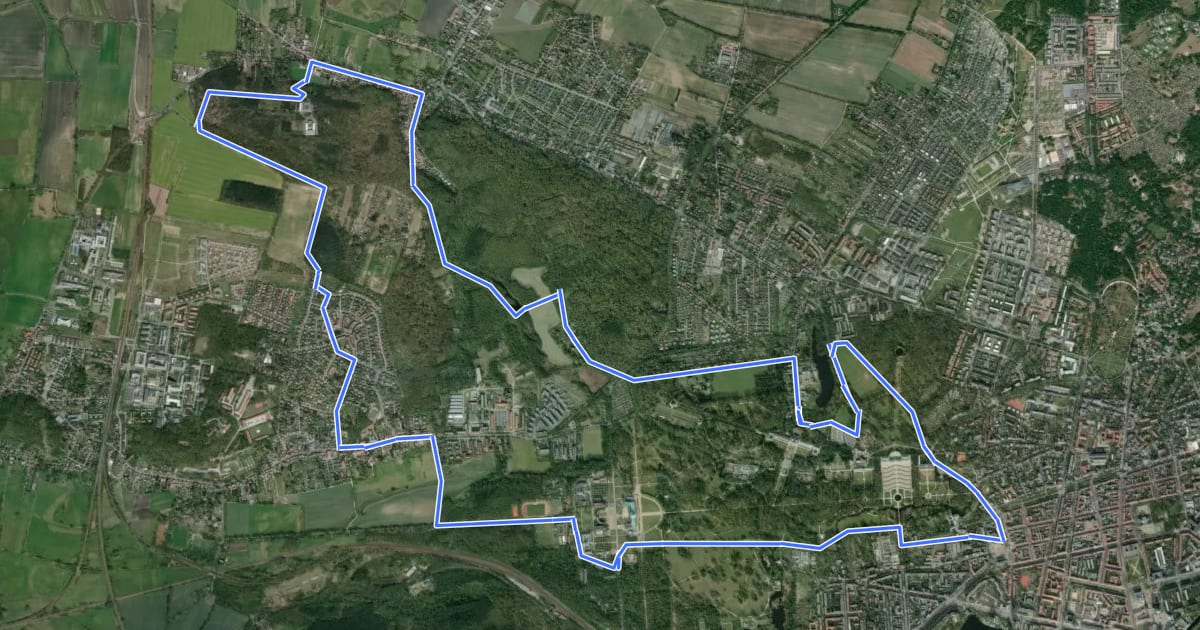 Маршрут Stadtwanderroute 5 на спутниковом снимке