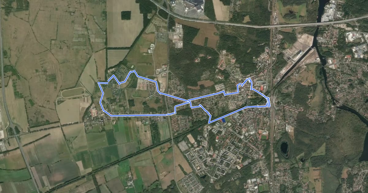 Маршрут Stadtwanderung Königs Wusterhausen на спутниковом снимке