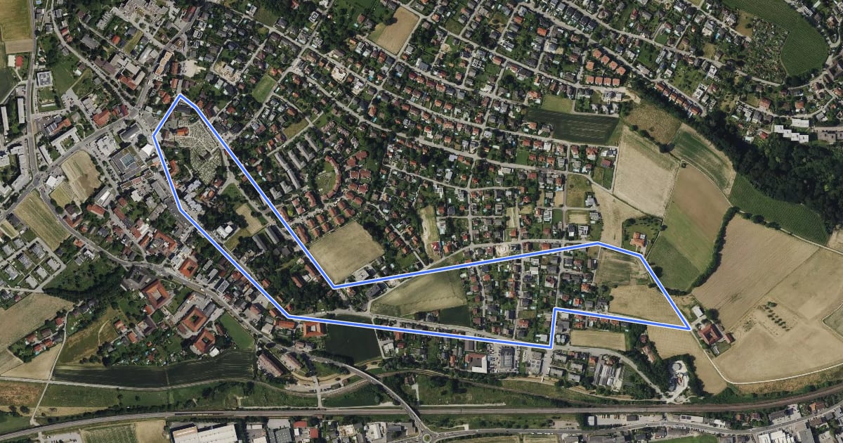 Маршрут Stadtwanderweg на спутниковом снимке