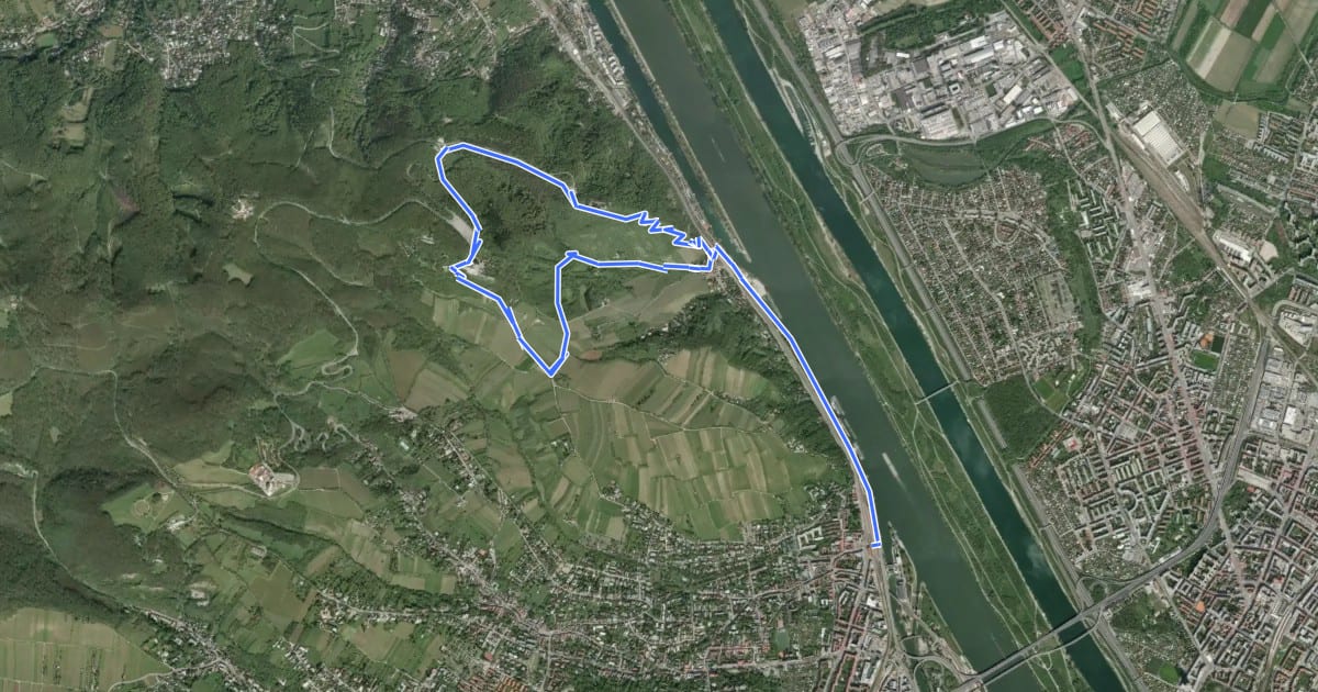 Маршрут Stadtwanderweg 1a - Leopoldsberg на спутниковом снимке